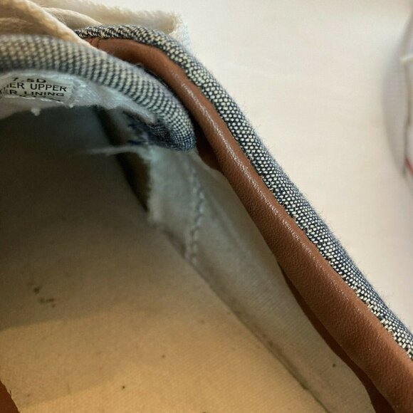 Ralph Lauren Polo Vaughn Sneaker Gray Chambray Leather Trim Mens Shoes SZ 7.5 - Picture 6 of 12